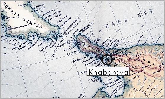 Topgrafische kaart van de positie van Khabarova