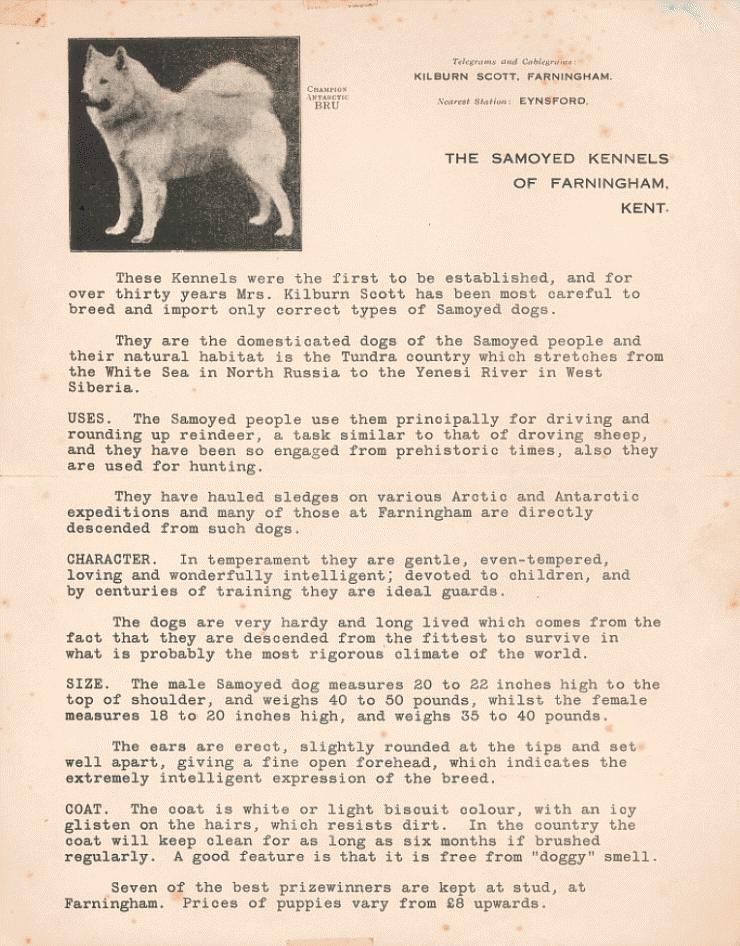 Kennel advertentie Kilburn Scott